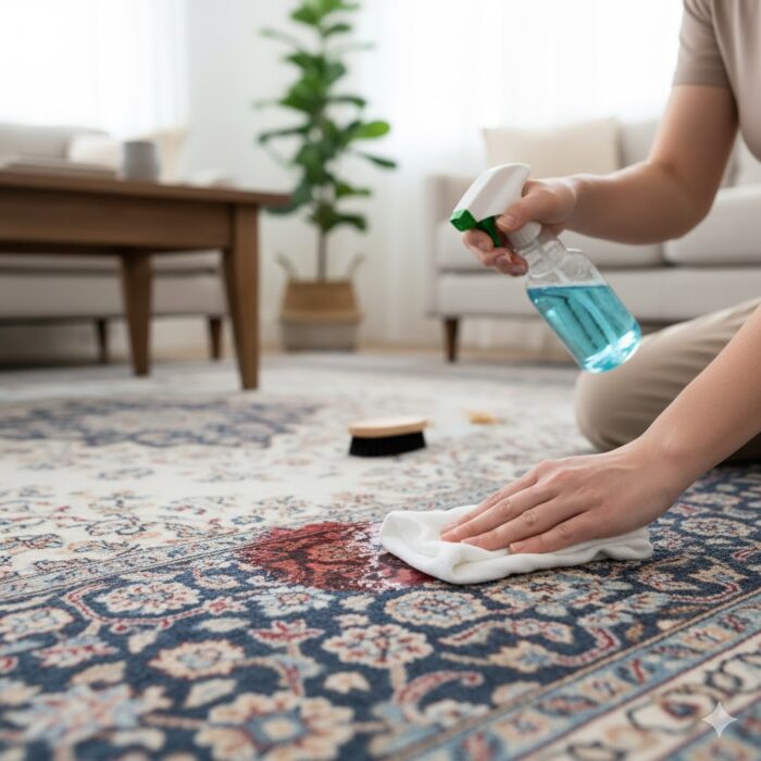 شستشوی سطحی و لکه‌بری - لکه‌بری روی فرش