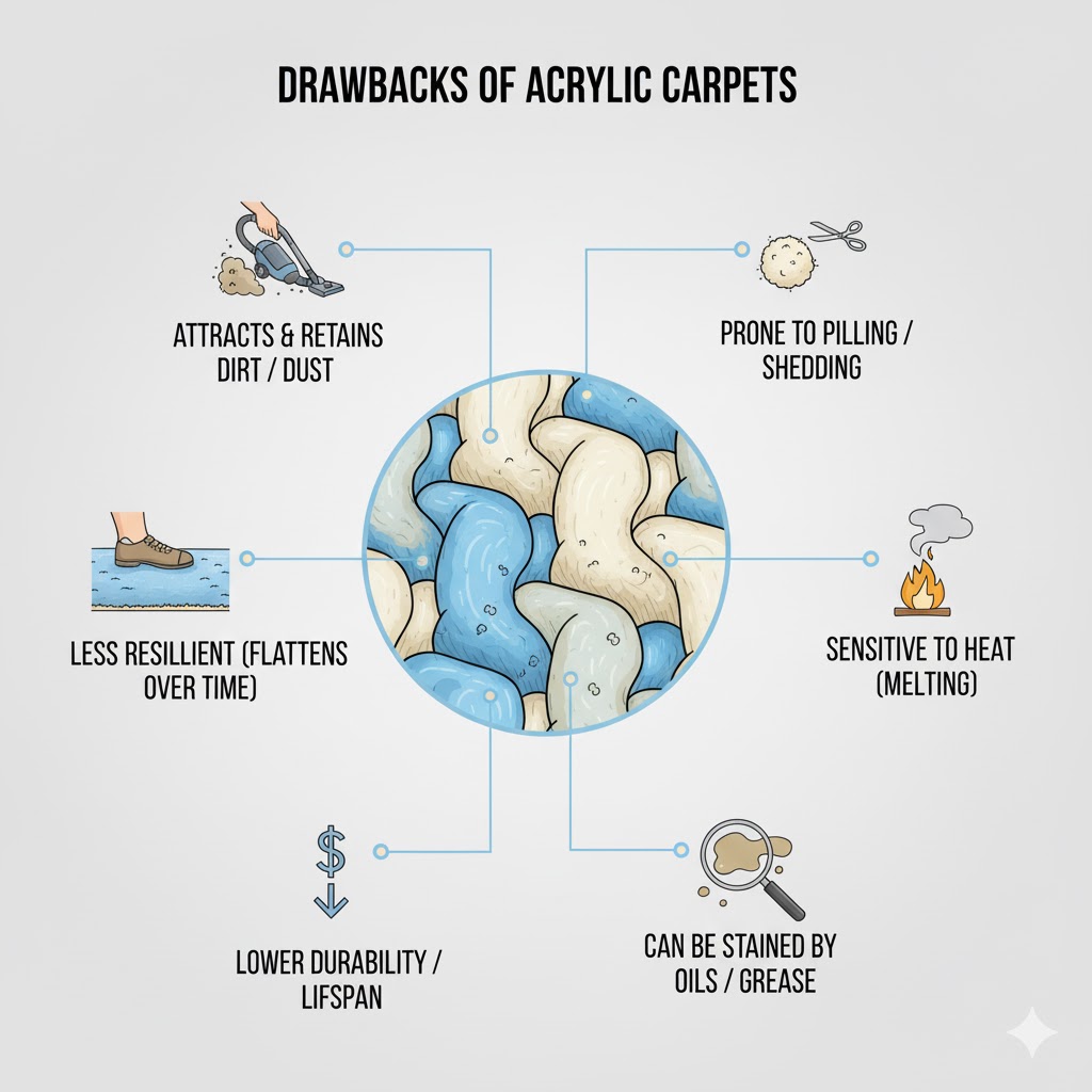 معایب فرش اکلریک