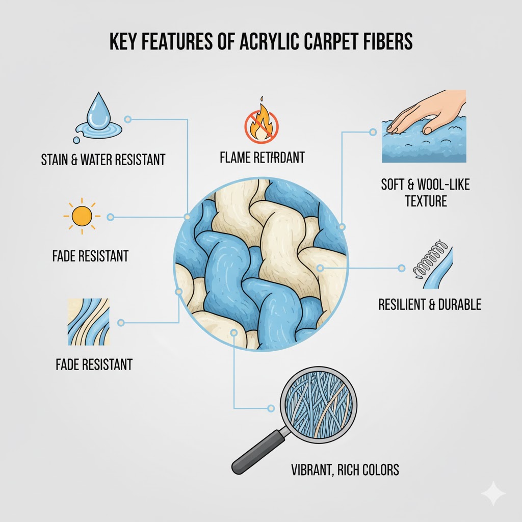 ویژگی‌های کلیدی الیاف اکریلیک در فرش